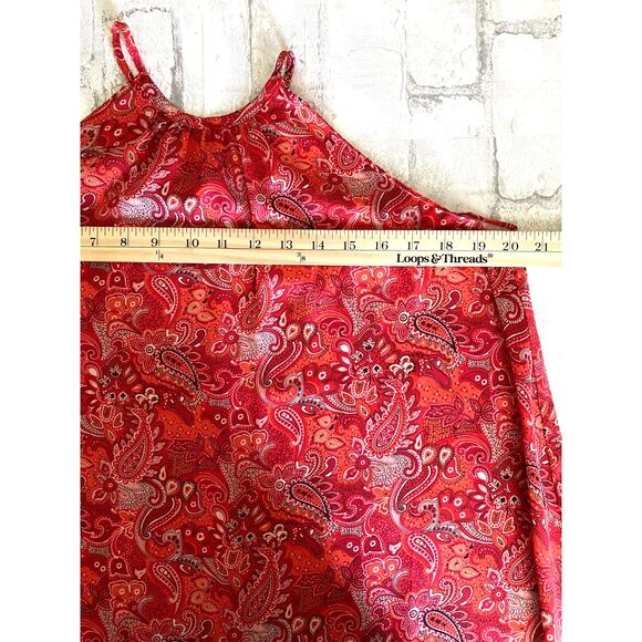 C Wonder Orange Halter Handkerchief Dress Flowy Unlined Summer Midi Sz S - Picture 7 of 7